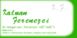 kalman ferenczei business card